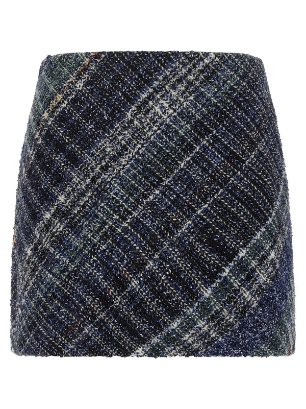 Missoni وشاح Diagonal-Check صوف مزيج تنورة — كحلي