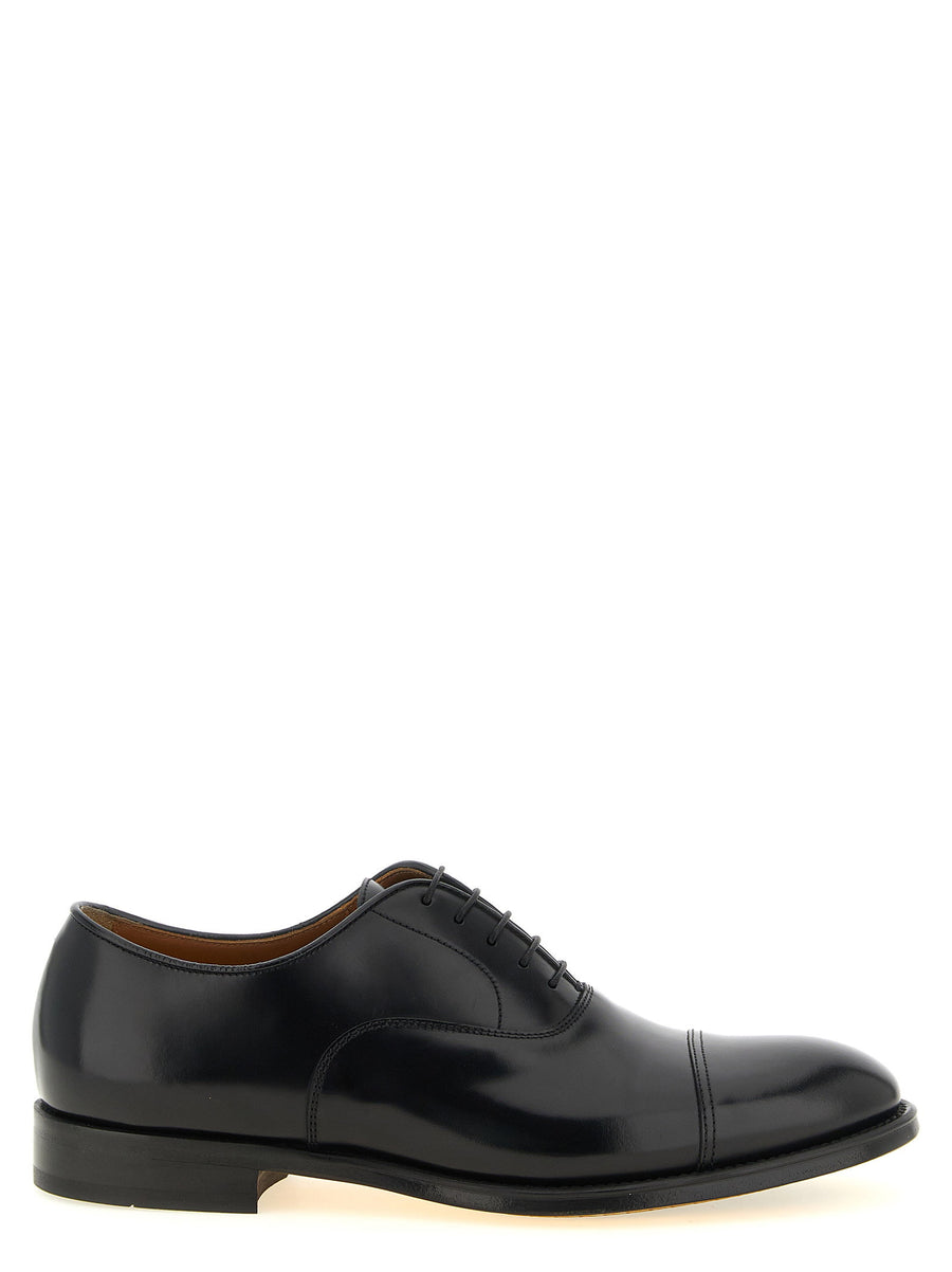 Doucal's Cap-Toe Leather Oxford — Black