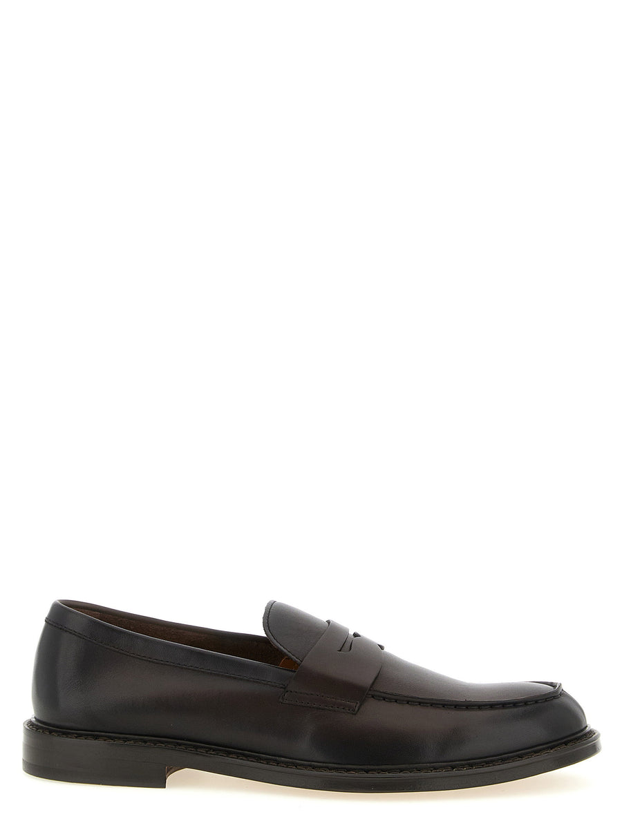 Doucal's Leather Loafer — black
