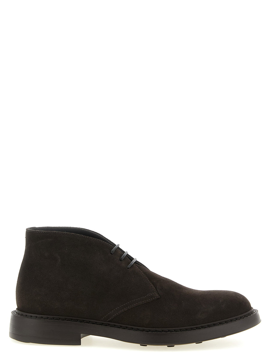 Doucal's Suede Chukka Boot — Black