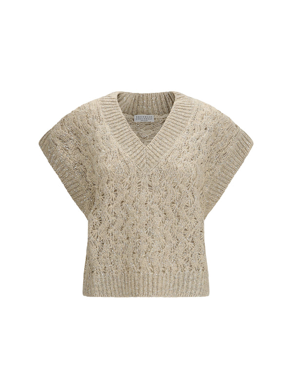 Brunello Cucinelli 36% silk sweater in beige