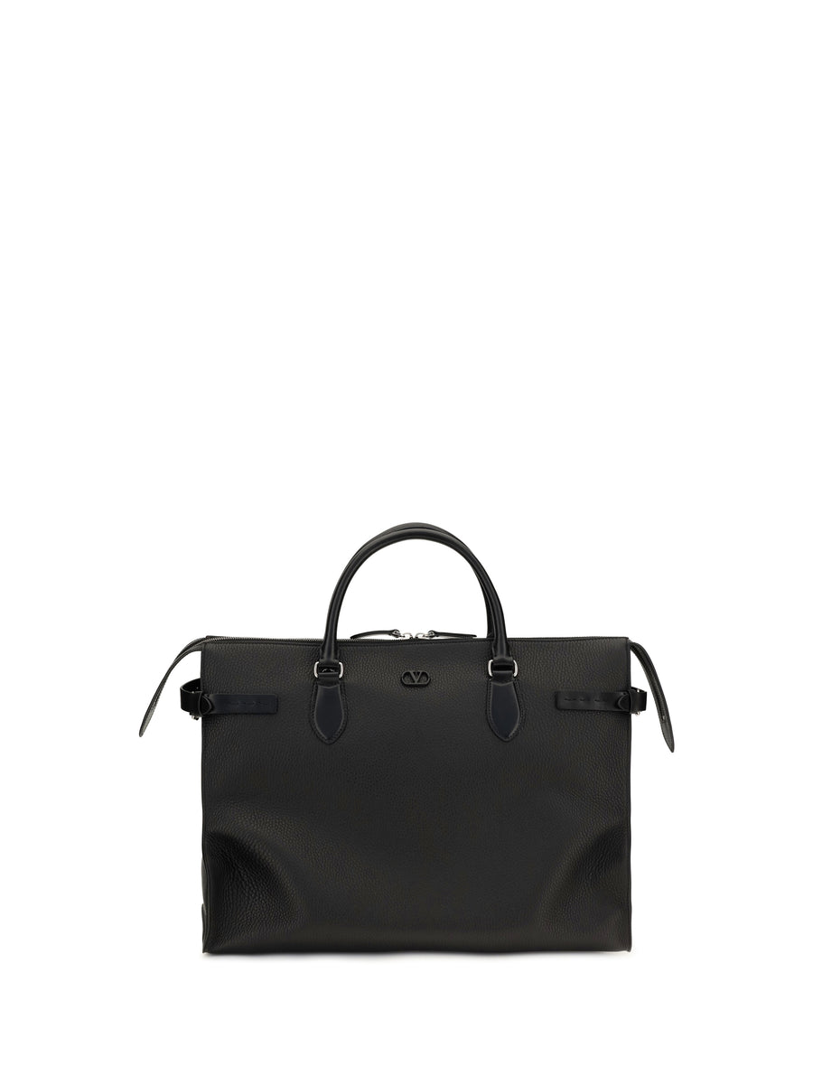 Valentino Garavani 100% calf leather top handle bag in black