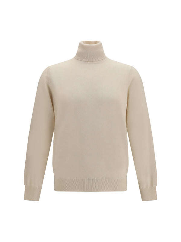 Brunello Cucinelli 100% Cashmere turtleneck sweater in beige