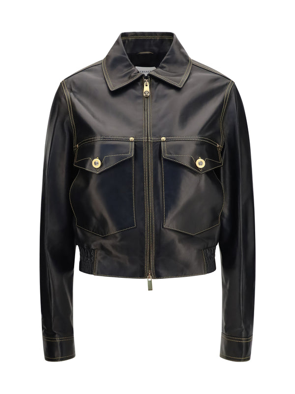 Versace 100% lamb Ovis Aries jacket in black