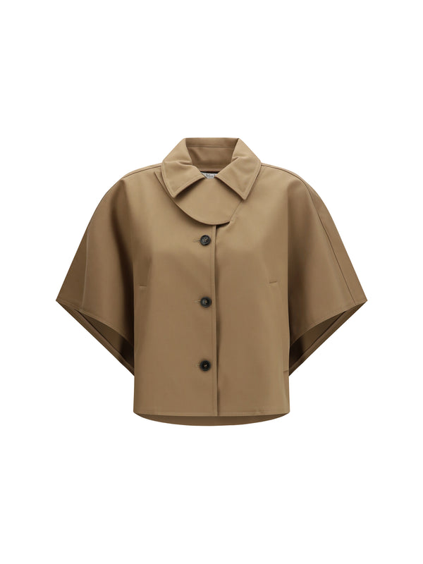 Max Mara 100% cotton cape in beige