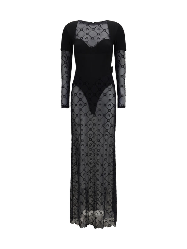 Marine Serre 86% Polyamide dress in black