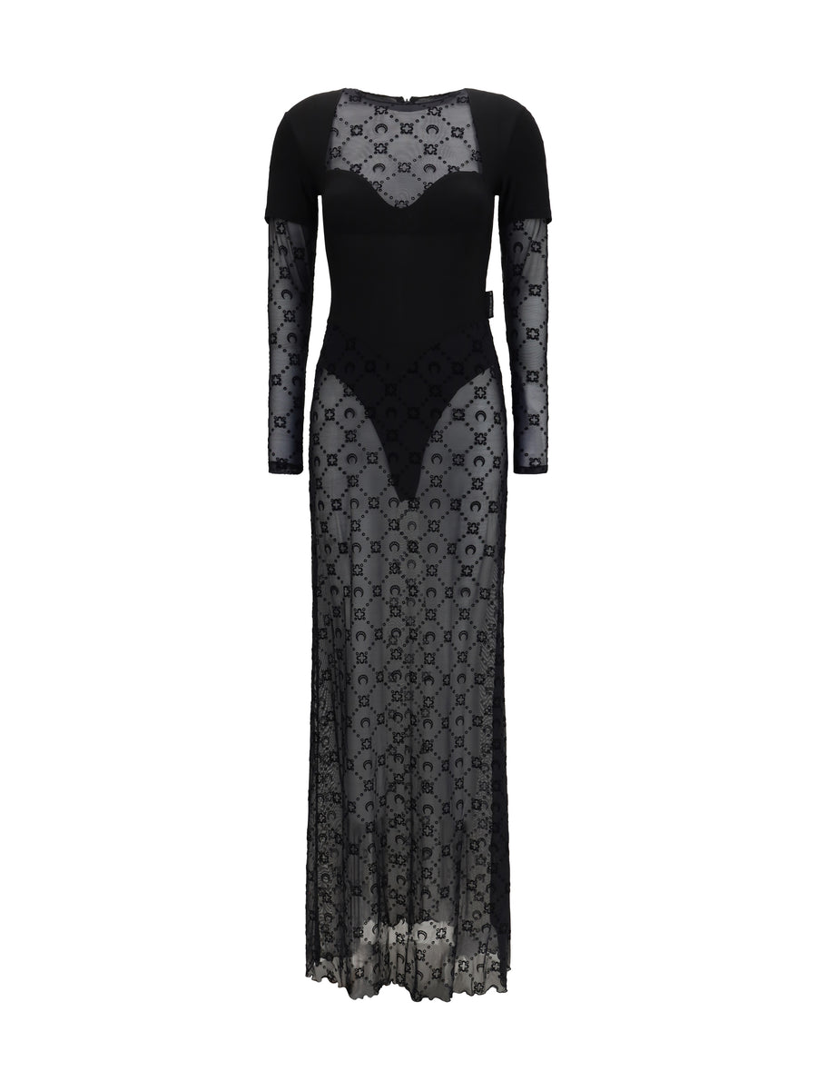 Marine Serre 86% Polyamide dress in black