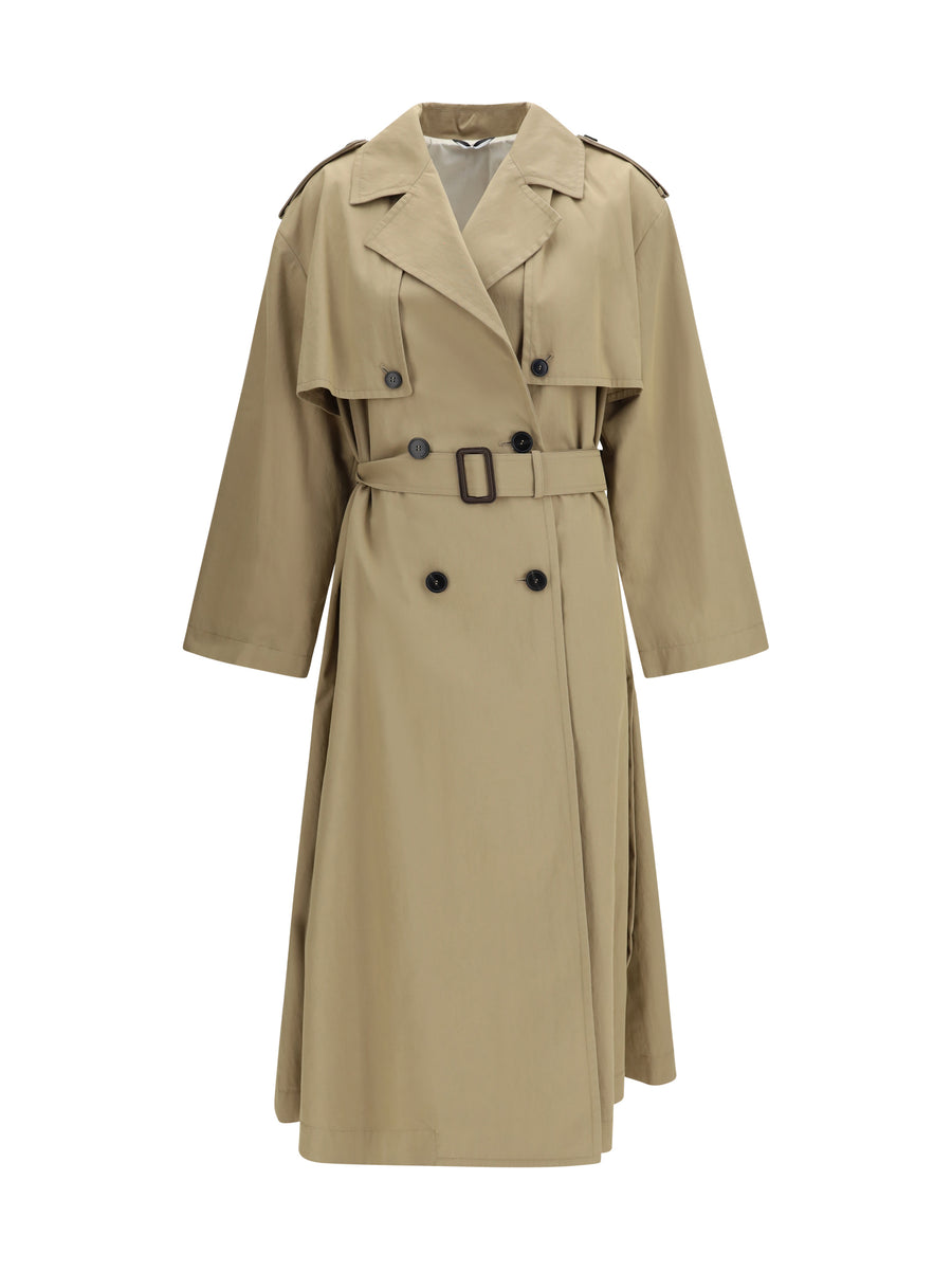 Max Mara Weekend 68% Cotton; 32% Nylon trench coat in beige