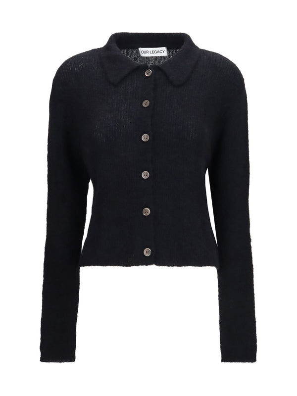 Our Legacy 55% Alpaca Vicugna Pacos cardigan in black
