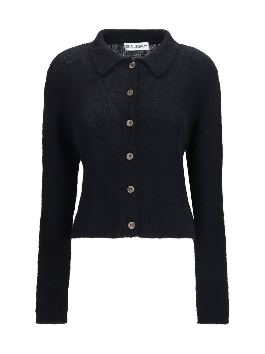 Our Legacy 55% Alpaca Vicugna Pacos cardigan in black