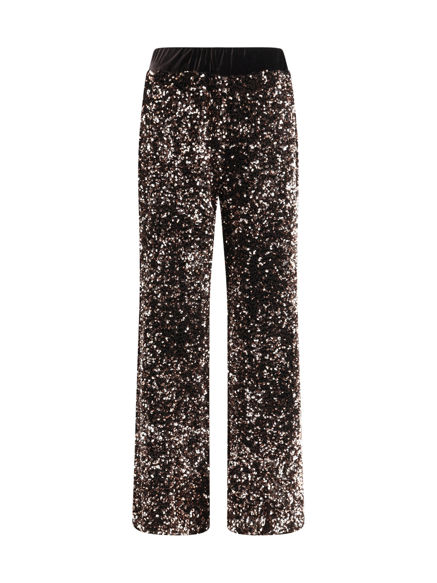 Ella 100% Polyamide trousers in bronze