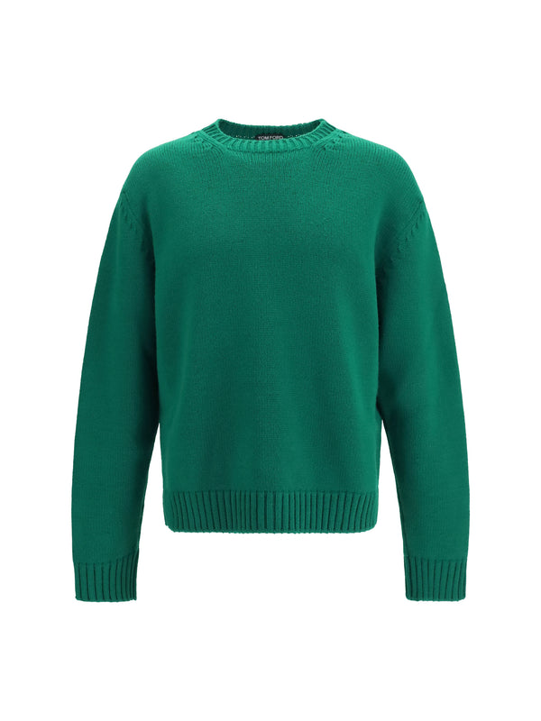 Tom Ford 70% Merino Wool; 30% Cashmere sweater in emerald