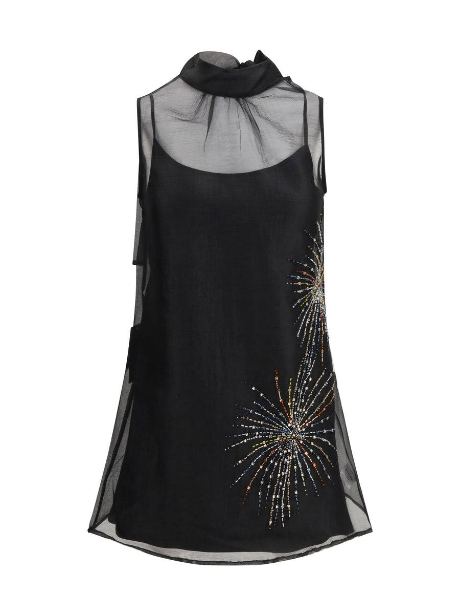 Staud OUTER: 100% POLYESTER; INNER: 97% NYLON; INNER: 3% ELASTANE mini dress in black
