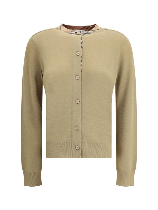 Knit Cardigan Flax Wool Ovis Aries