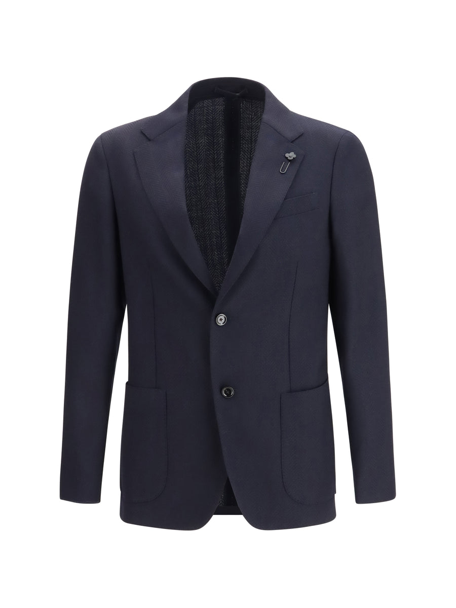 Lardini 100% Fleece Wool blazer in navy