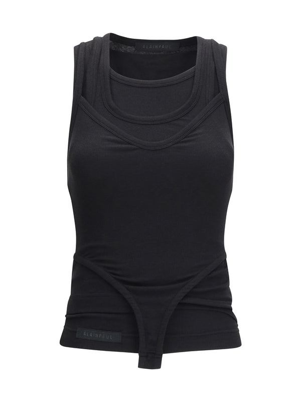 Alainpaul 64% Lyocell tank top in black