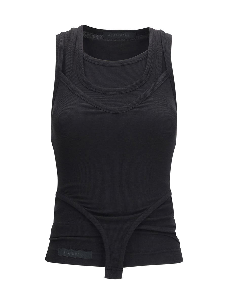 Alainpaul 64% Lyocell tank top in black
