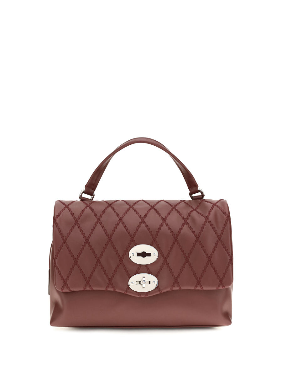 Postina Tramè Leather Top Handle Bag Red Palio Di Siena Calf Bos Taurus Shoulder