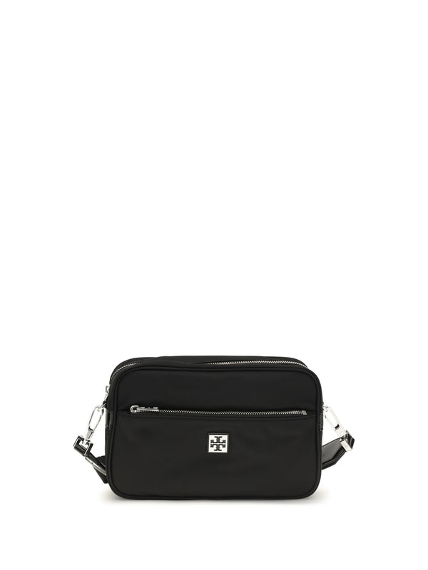 Tory Burch 100% Polyamide with bio-based leather alternative trims shoulder bag in black