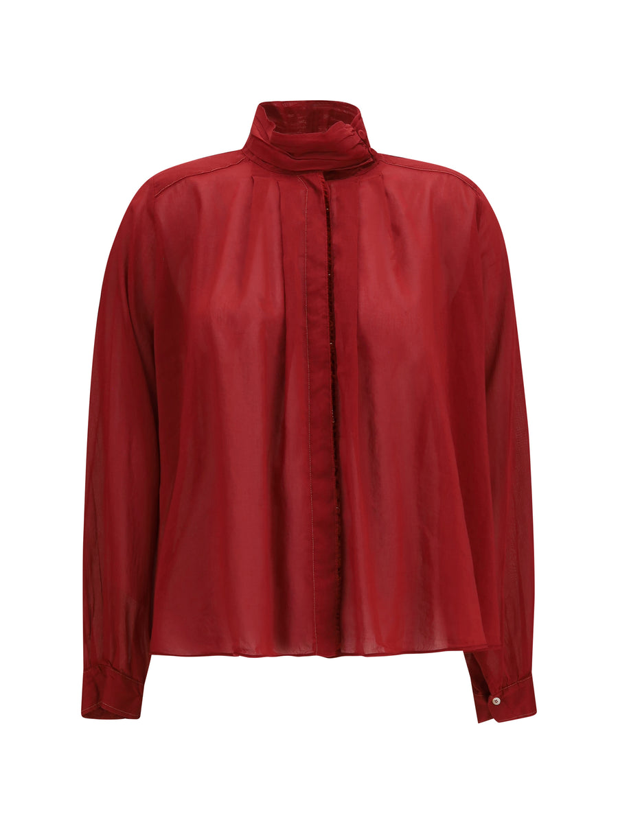 Forte_forte 70% Cotton blouse in red