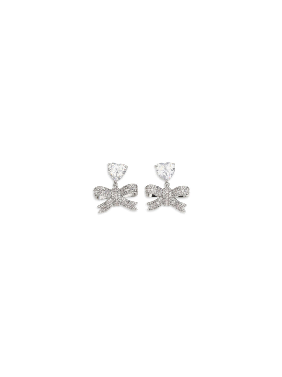 Self-Portrait Silver-plated brass earrings in silver