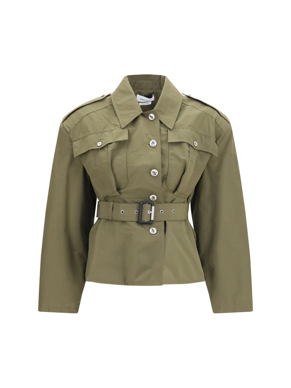 Alexander McQueen 51% Cotton; 49% Polyester jacket in green
