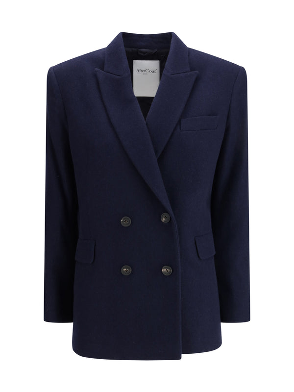 Aftercoat Outer: 100% Kashmir; Inner: 100% Cupro blazer in navy