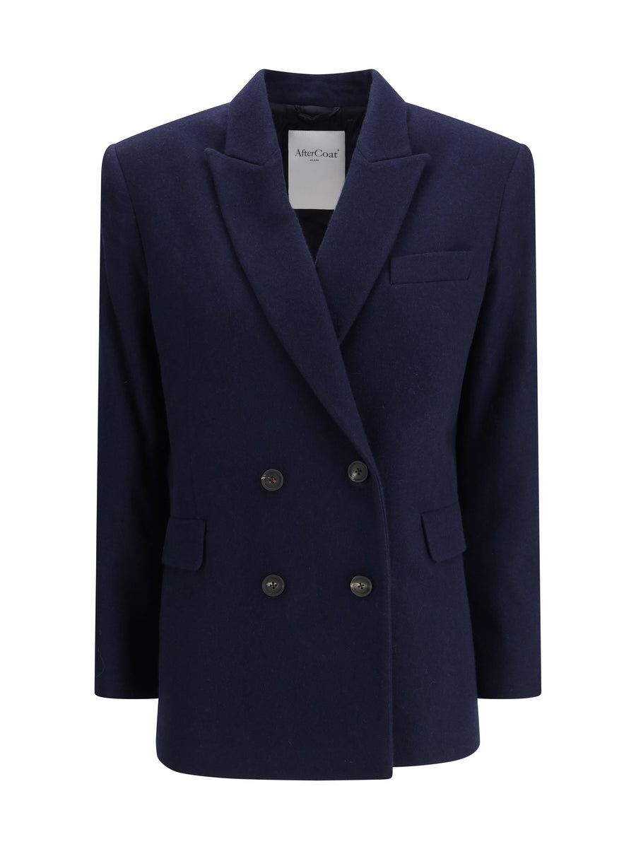 Aftercoat Outer: 100% Kashmir; Inner: 100% Cupro blazer in navy