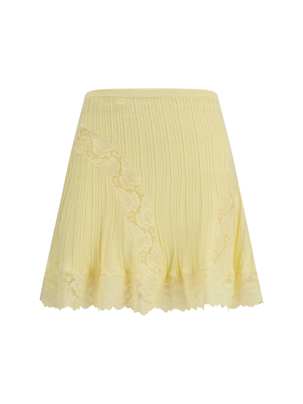 Self-Portrait 81% Viscose; 16% Polyamide; 3% Polyester skirt in yellow