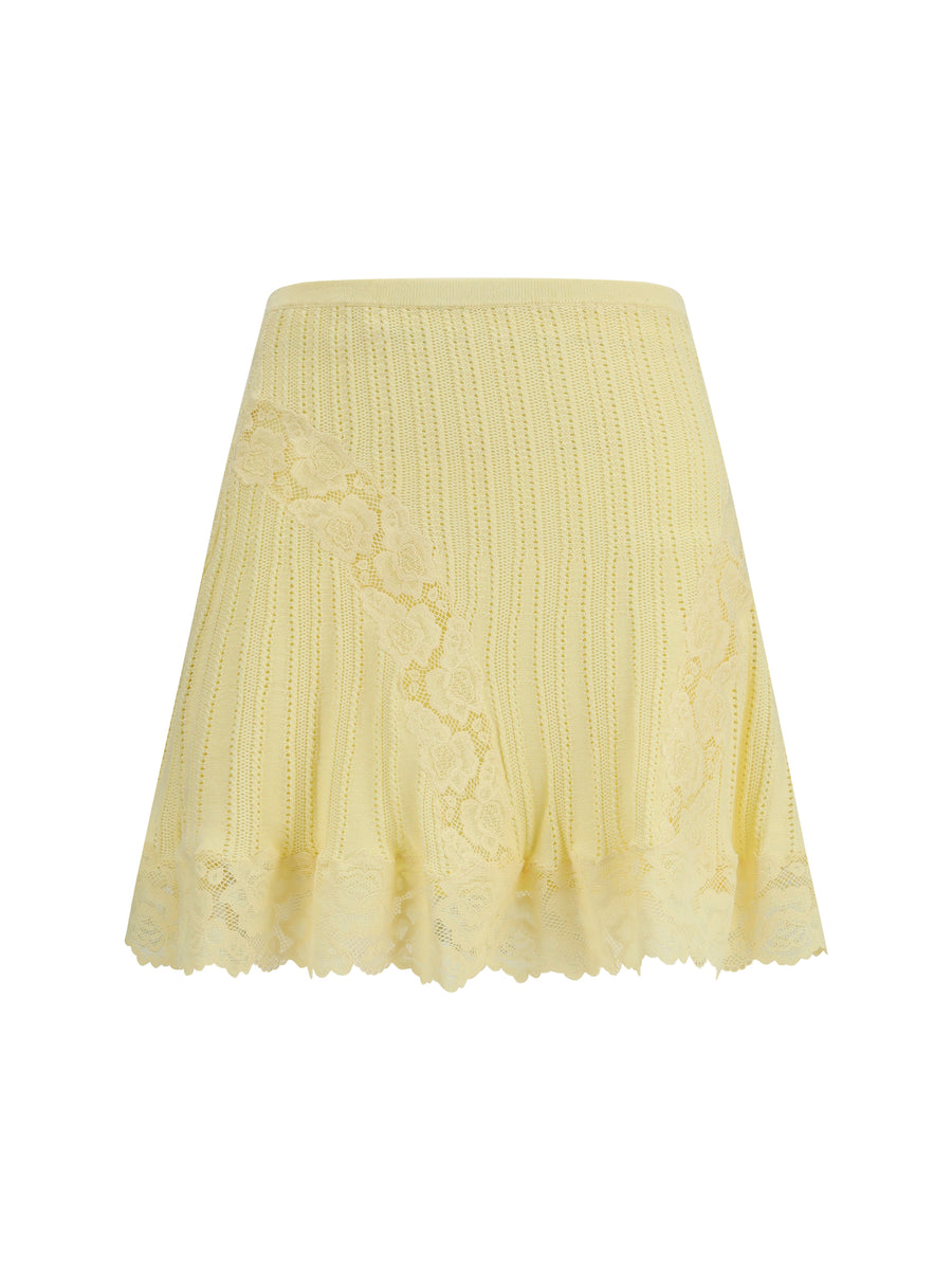 Self-Portrait 81% Viscose; 16% Polyamide; 3% Polyester skirt in yellow