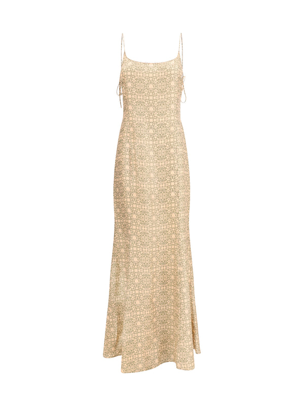 Kristina Ti 70% Viscose; 30% Silk dress in beige
