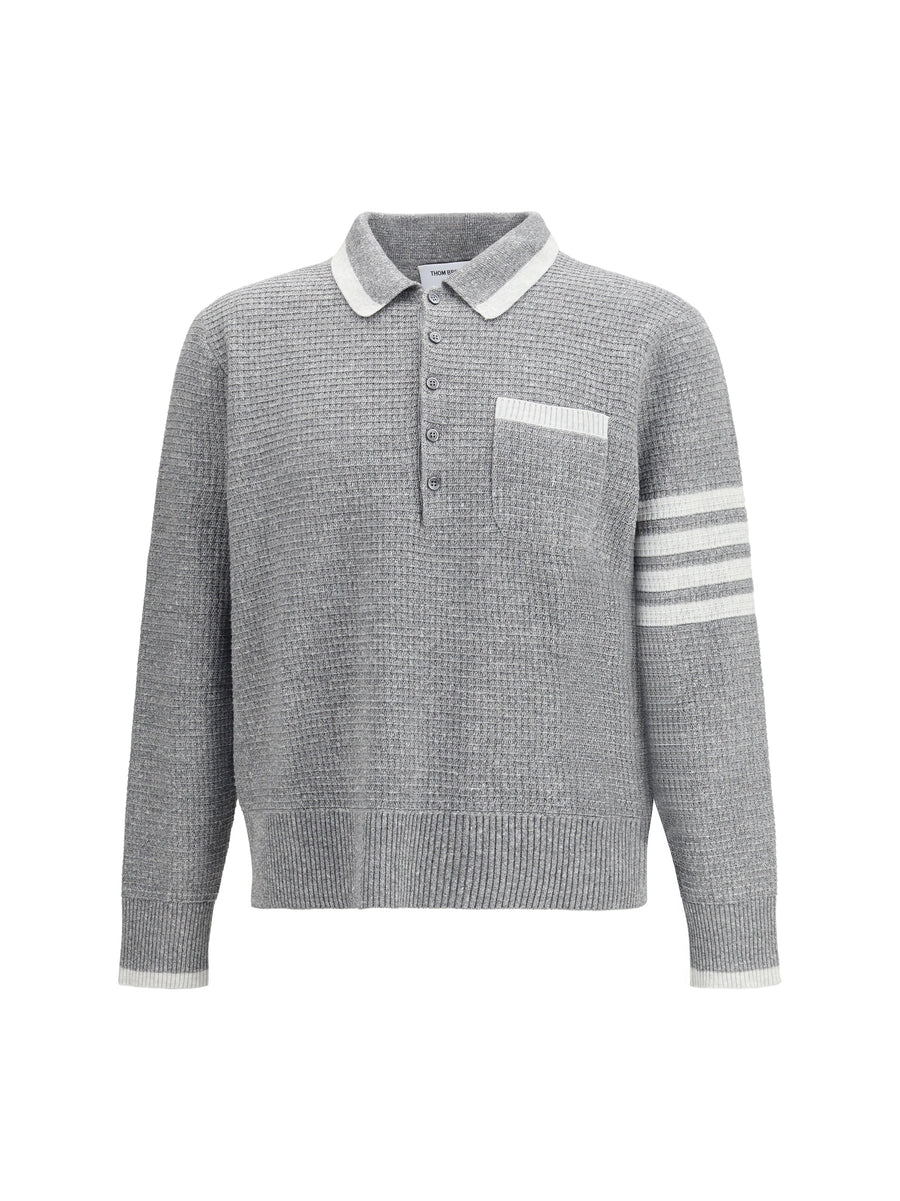 Thom Browne 68% Linen polo in gray