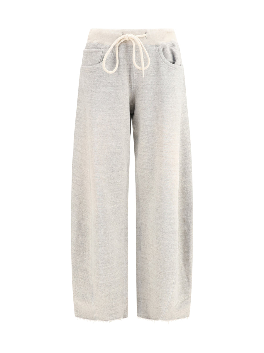 Relaxed Darted Sweatpants Heather Grey With Oatmeal Cotton Pant