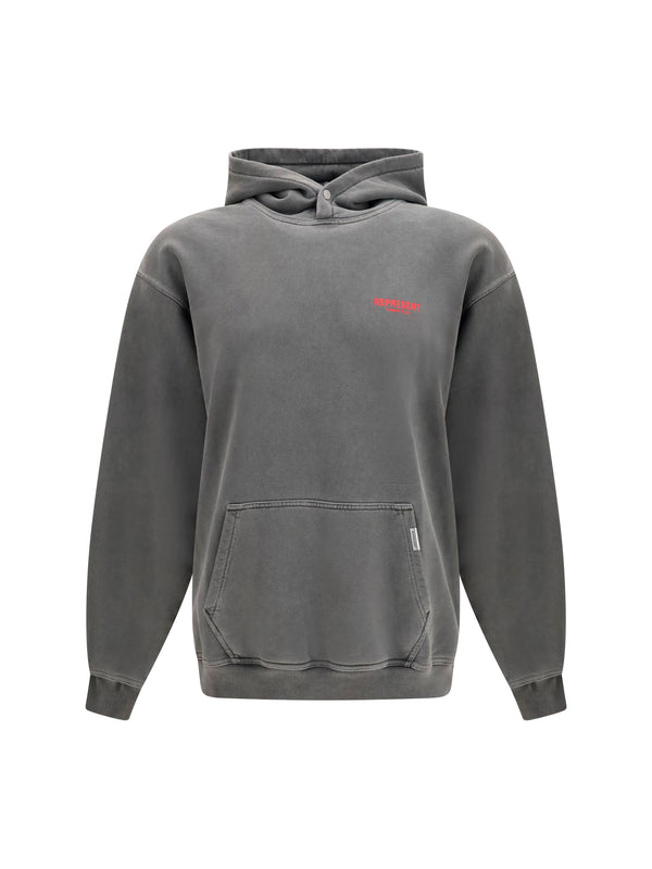 Represent 100% Cotton hoodie in gray
