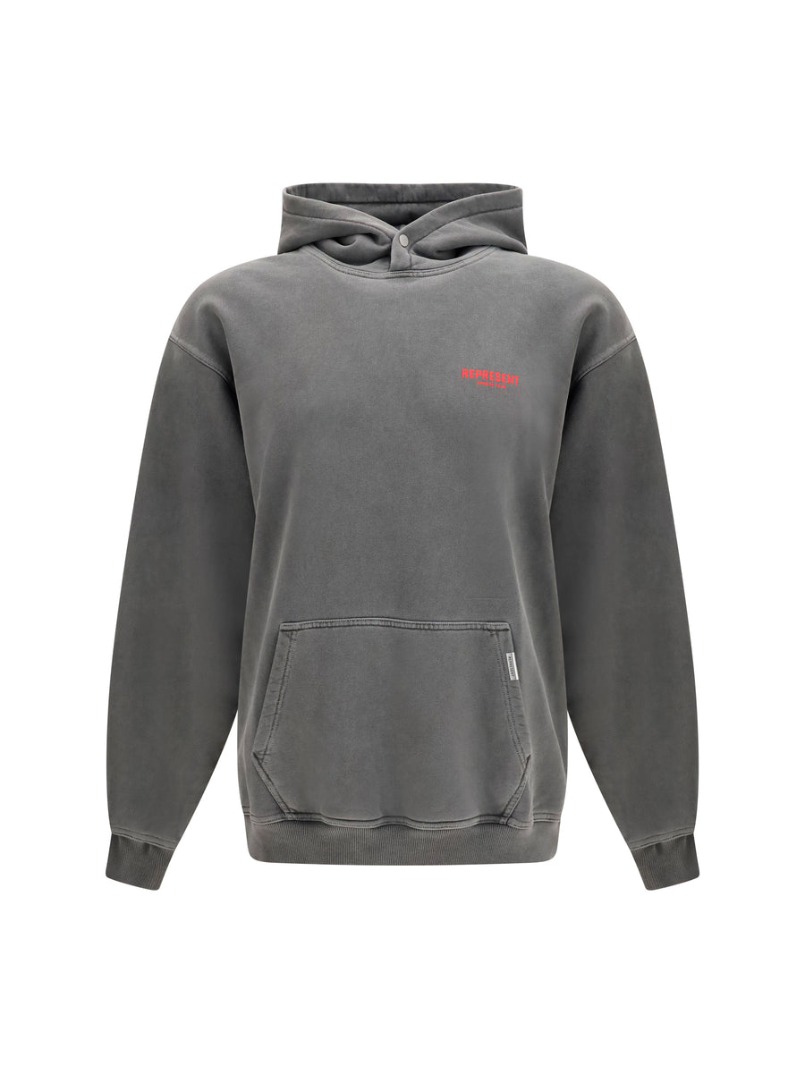 Represent 100% Cotton hoodie in gray