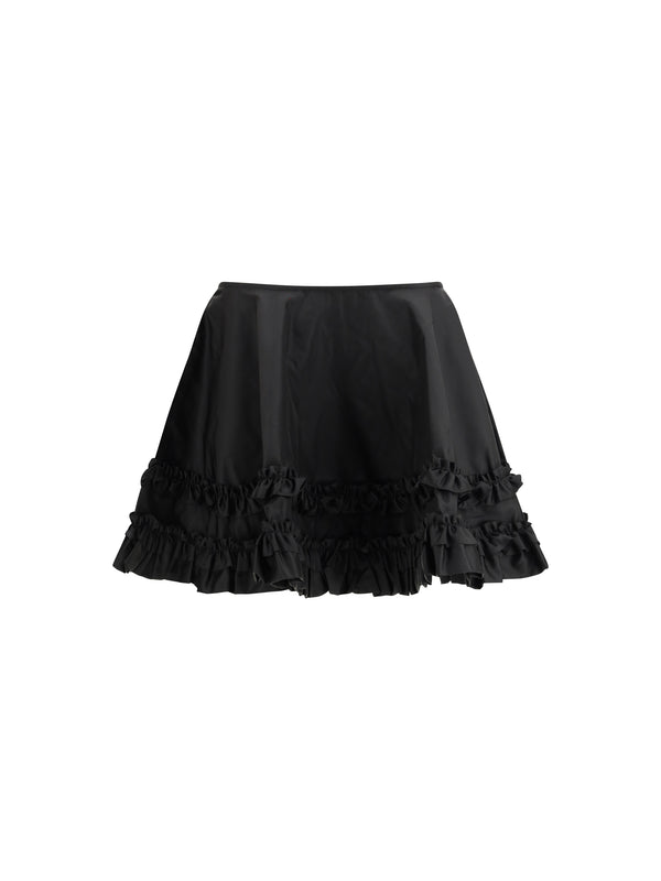 Ganni 93% Recycled polyamide; 7% polyurethane skirt in black