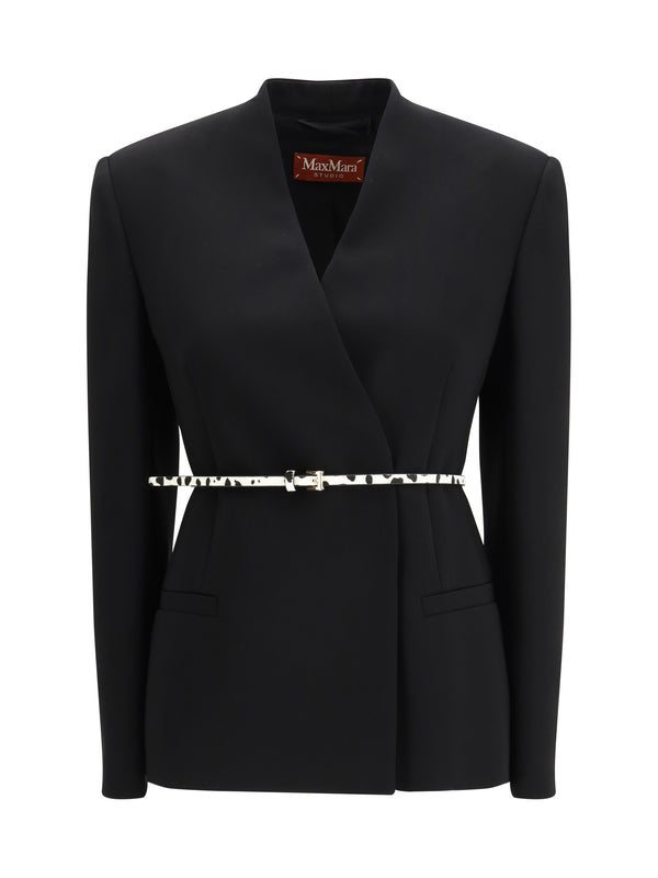 Max Mara Studio 71% Triacetate blazer in black