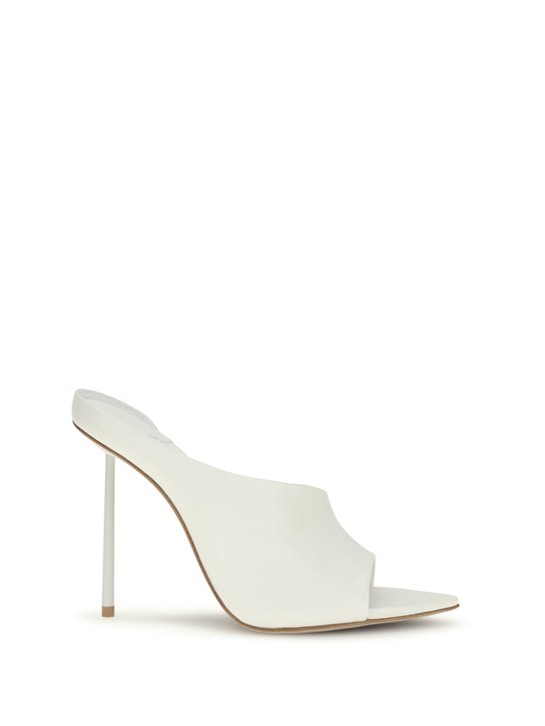 Le Silla 100% calf leather mule sandals in white