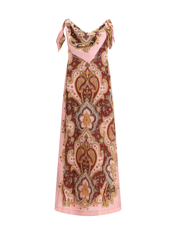 Alemais 61% Viscose; 39% Linen dress in pink