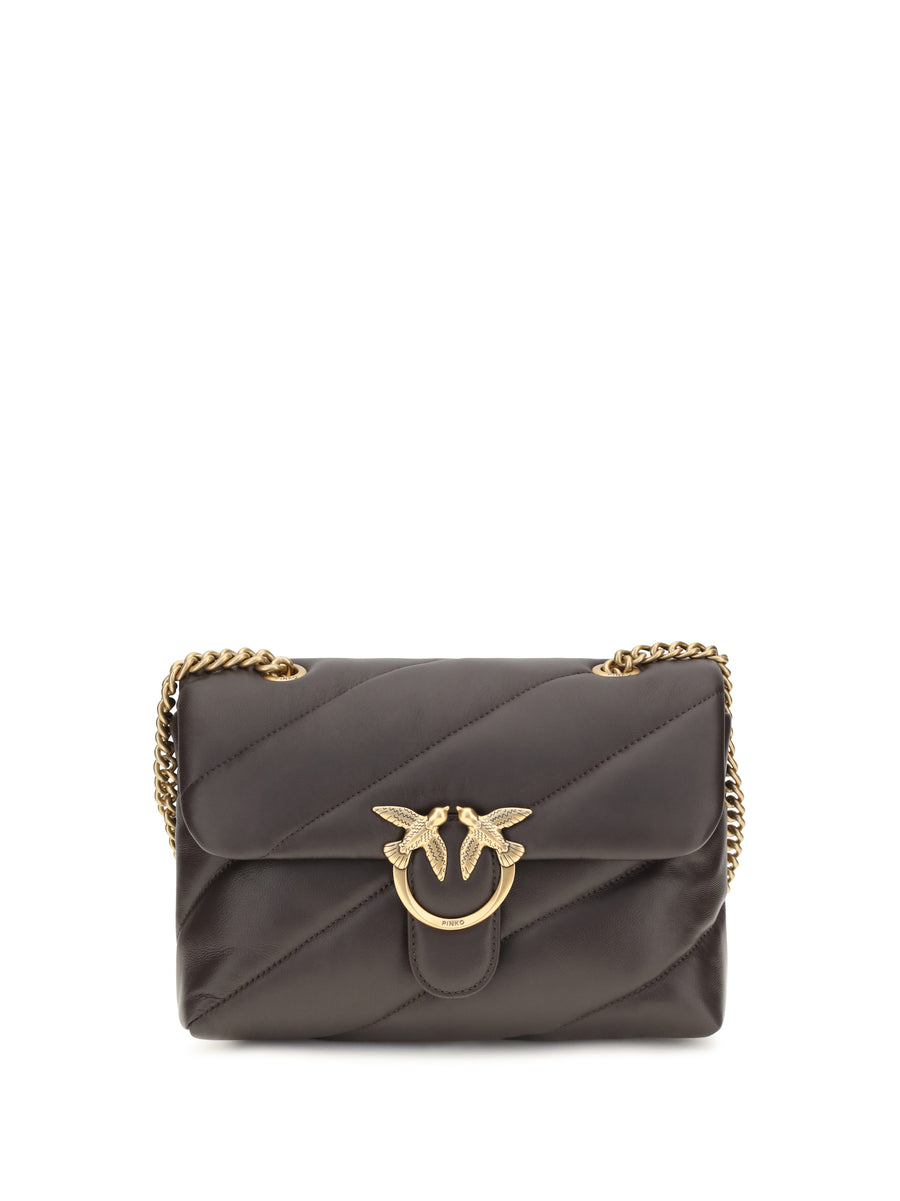 Love Classic Leather Shoulder Bag Marrone Marasca-antique Gold Calf Bos Taurus