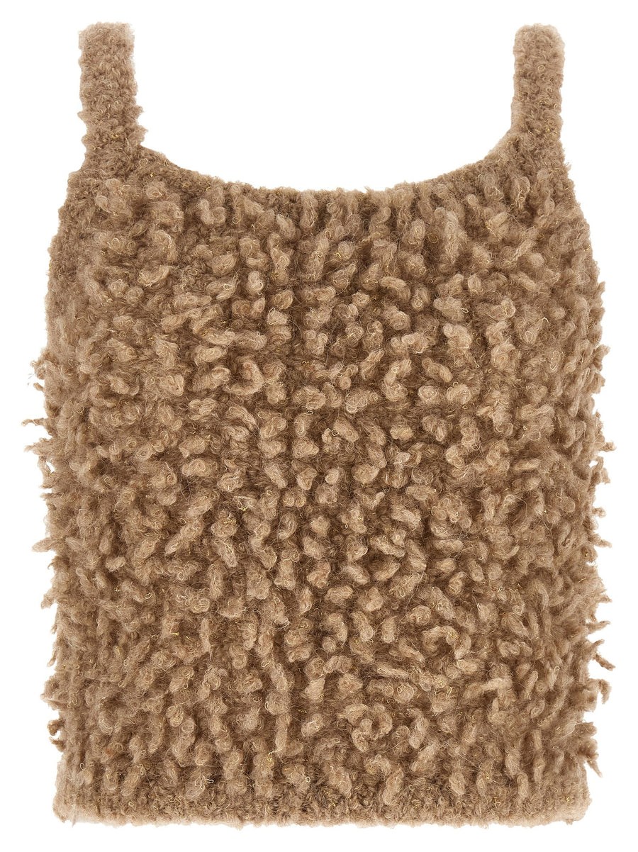 توب صوف الألبكة-صوف بوكليه من Peserico — بيج
