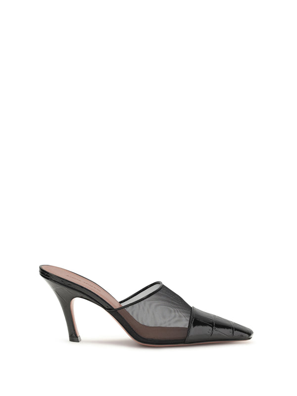 Amina Muaddi 100% Calf Leather Bos Taurus mule in black