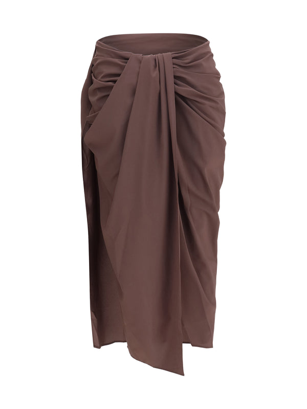Jacquemus 82% Polyester skirt in brown