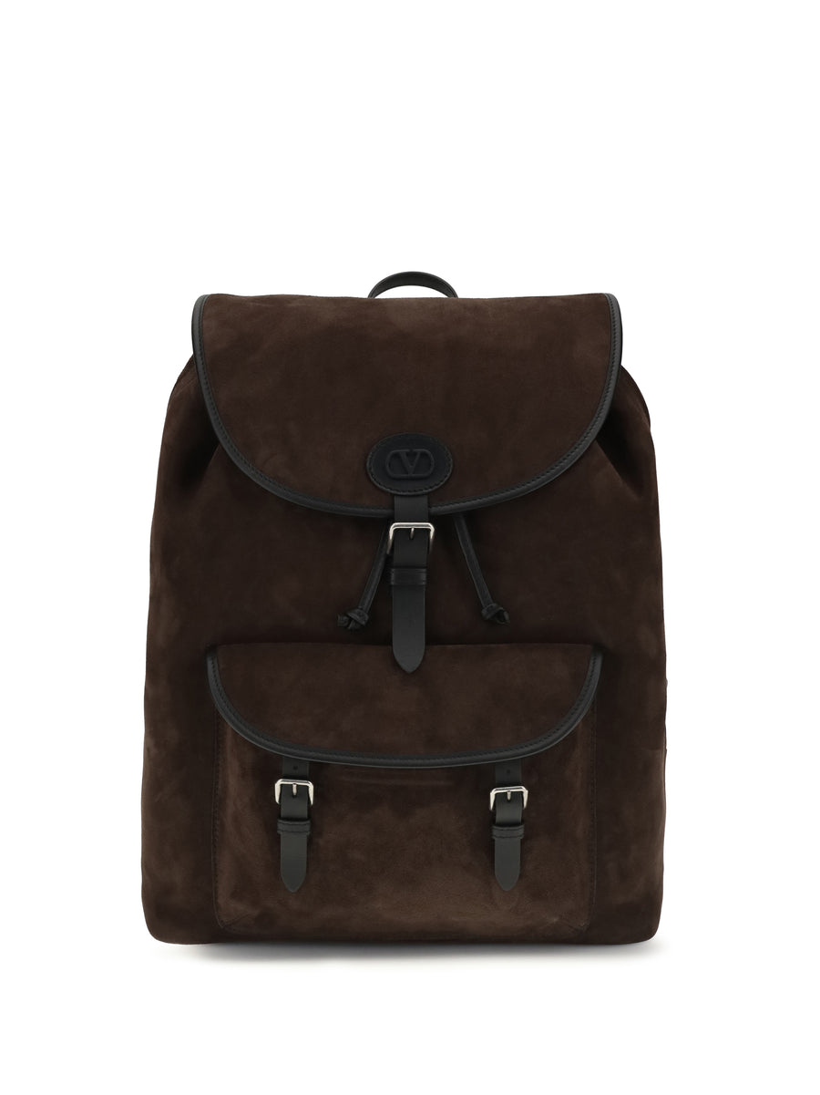 Valentino Garavani Calf Leather Bos Taurus backpack in brown