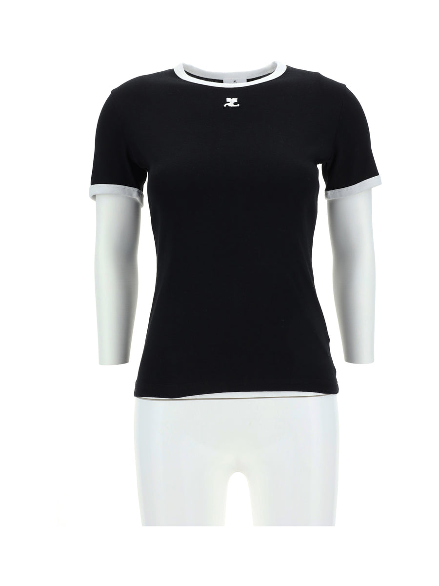 CourrèGes 100% Cotton t-shirt in black