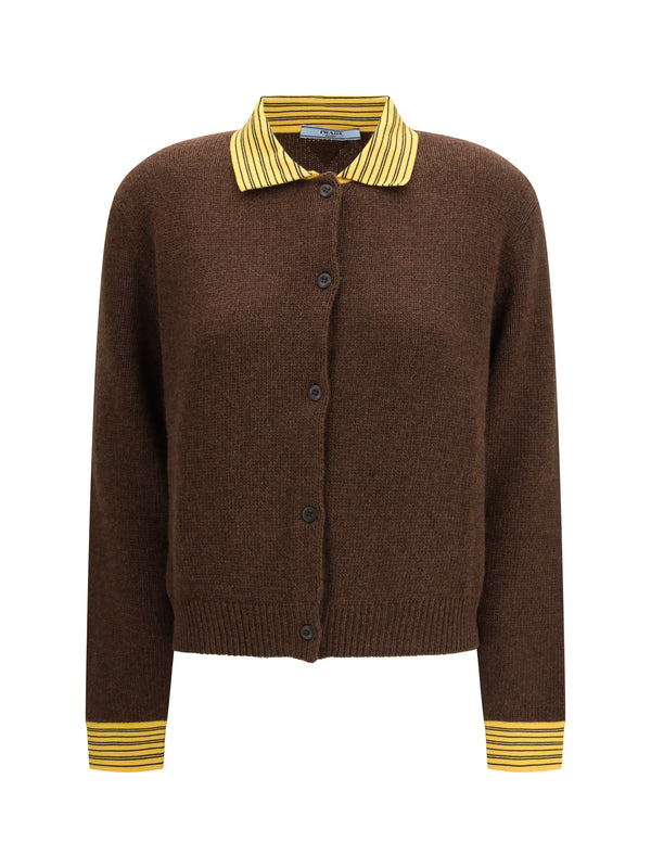 Prada 86% Cashmere cardigan in brown