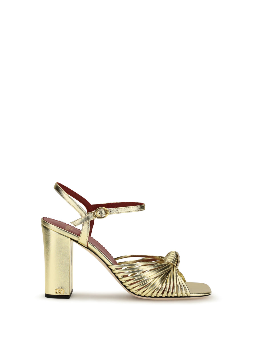 Valentino Garavani 100% calf leather (Bos Taurus) sandals in gold