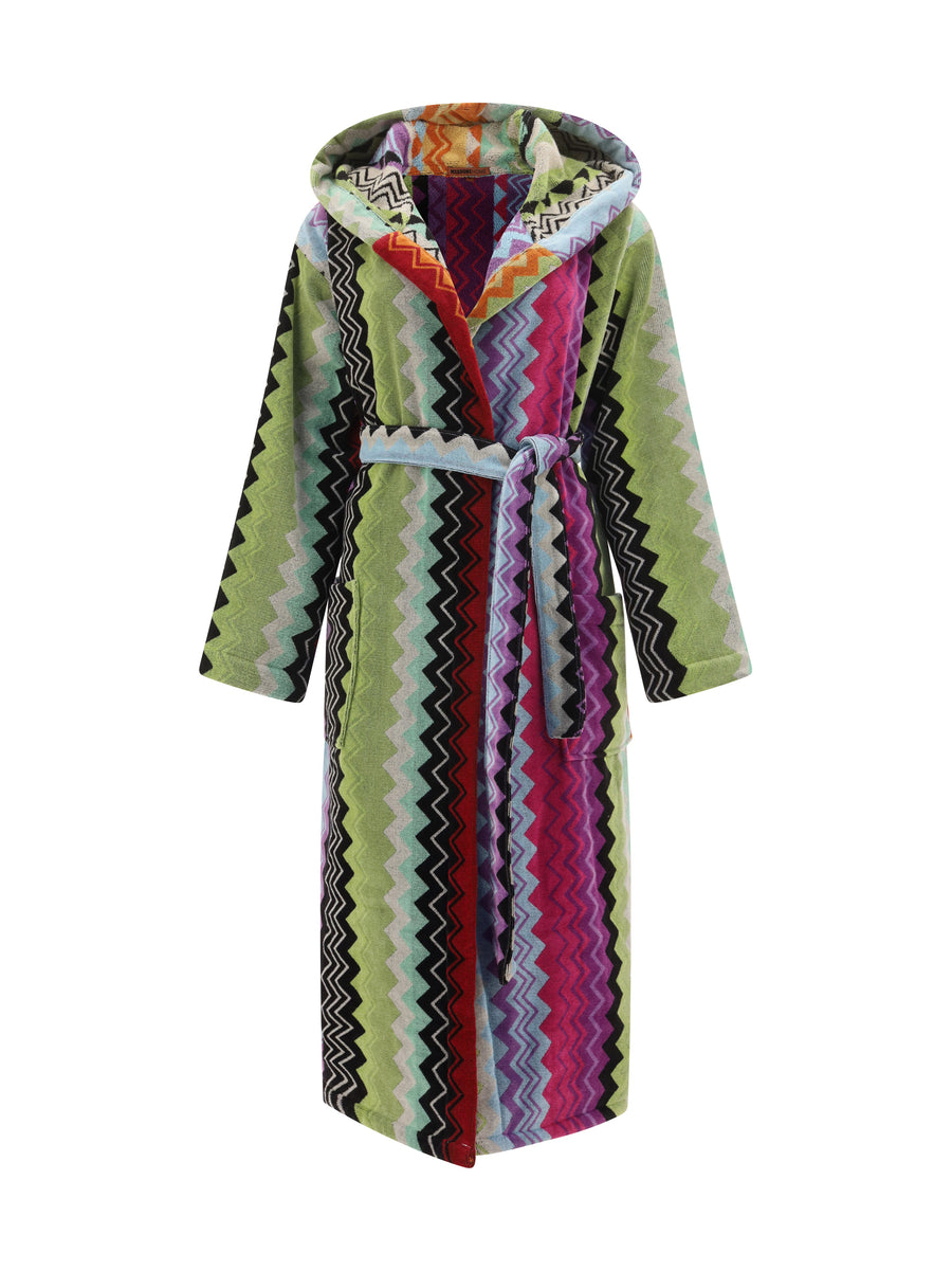 Giacomo Hooded Bathrobe Orange Cotton Extras