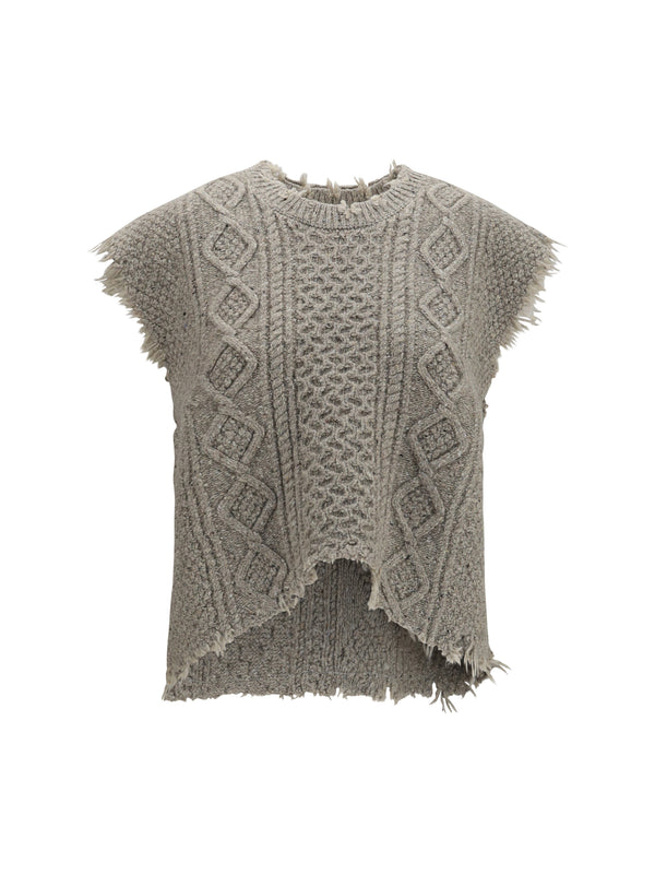 Wool Vest Light Heather Grey Tweed Blazers & Vests