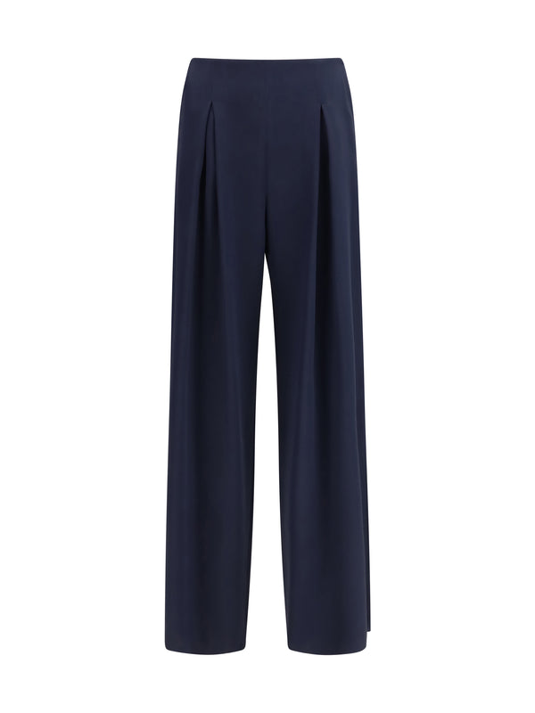 Max Mara Pure 91% Silk; 9% Elastane trousers in navy